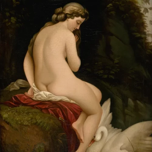 Leda and the Swan. Creator: Nyulassy, Alexander. Circa 1862. Institution: Slovak National Gallery. Provider: Slovak National Gallery. Providing Country: Slovakia. PD for Public Domain Mark